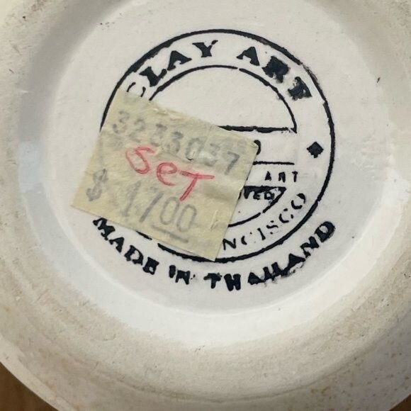 Vintage Clay Art Calypso Coffee Mug & Matching Saucer 1983 San Francisco - Picture 9 of 10